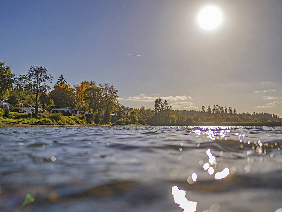Naturcamping-Harz-am-See-Wellen-Sonnenschein